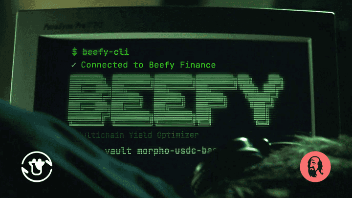 Cover art showing the Beefy CLI display with Beefy and QiDao logos.